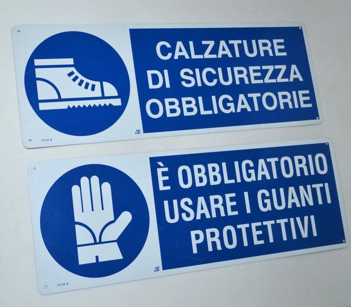 Verplichtingen - Verkeersbord (2) - Staal, Antiek en Kunst, Antiek | Wandborden en Tegels