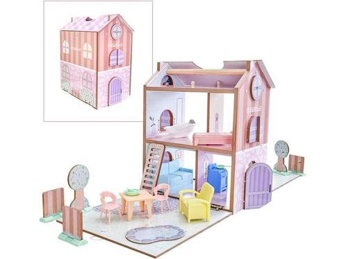KidKraft Play and Store inklapbaar klein Houten Poppenhuis, Huis en Inrichting, Woonaccessoires | Overige, Nieuw, Verzenden