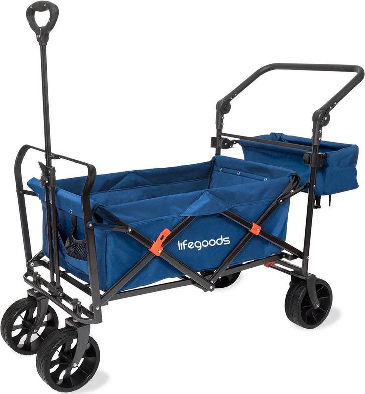 2dekans | LifeGoods Bolderkar - Opvouwbaar - Tot 120KG - 90L, Caravans en Kamperen, Kampeeraccessoires, Ophalen of Verzenden