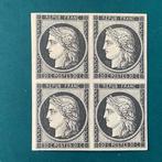 Frankrijk 1849 - 20 cent Ceres in een blok van 4 : zwart op, Gestempeld