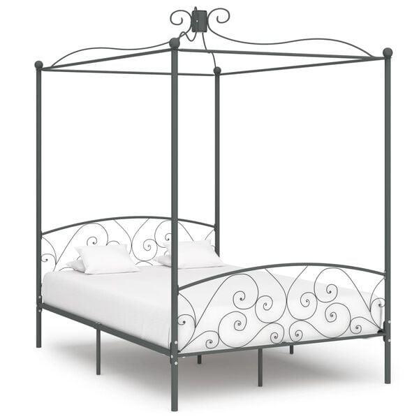 Hemelbedframe Grijs 120x200 | Retour Deal | 46%!, Huis en Inrichting, Slaapkamer | Bedden, 120 cm, 200 cm, Grijs, Gebruikt, Metaal