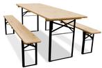 Biertafel en banken 220 x 50 Premium | Kwaliteits, Tuin en Terras, Picknicktafels, Verzenden, Nieuw, Hout