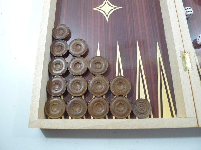Bordspel - Backgammon et échiquier - Hout, gout,, Antiek en Kunst, Antiek | Overige Antiek
