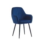 Eetkamerstoel - Demi - Velvet - Blauw, Huis en Inrichting, Stoelen, Blauw, Nieuw, Ophalen of Verzenden, Eén