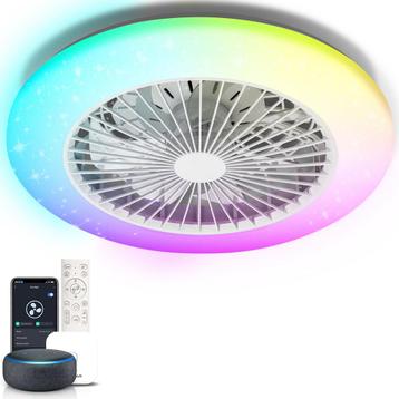 Aigostar Plafondventilator met Verlichting - Ø50 cm - LED RG, Verzenden