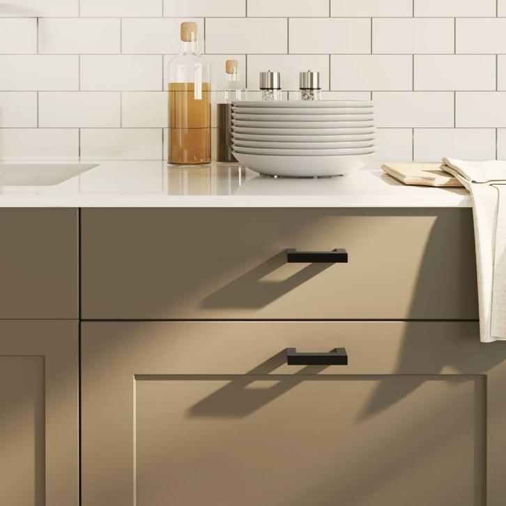 vidaXL Handvatten 20 st 64 mm roestvrij staal zwart, Doe-het-zelf en Bouw, Hang- en Sluitwerk, Nieuw, Verzenden