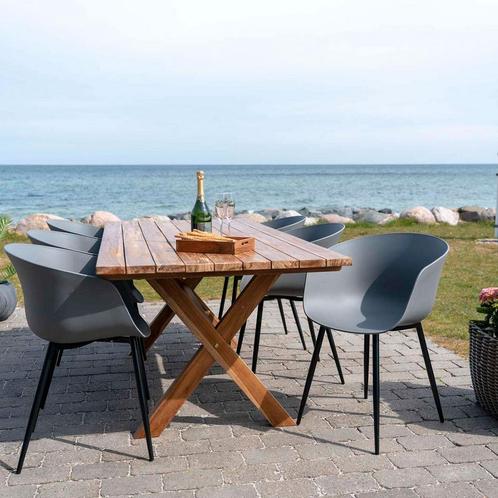 Grijze tuin kuipstoel | Tuinstoel | Terrasstoel, Huis en Inrichting, Stoelen, Grijs, Eén, Nieuw, Kunststof, Verzenden