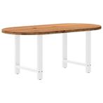 vidaXL Eettafel 180x90x74 cm ovaal massief eikenhout, Huis en Inrichting, Tafels | Eettafels, Verzenden, Nieuw