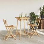vidaXL 3-delige Barset voor buiten opvouwbaar bamboe, Tuin en Terras, Verzenden, Nieuw