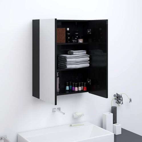 vidaXL Badkamerkast met spiegel 60x15x75 cm MDF glanzend, Huis en Inrichting, Tafels | Kaptafels, Nieuw, Verzenden