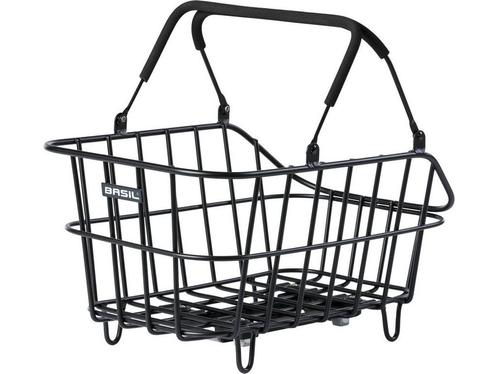 Basil Cento Alu MIK Fietsmand - Achter - Aluminium - Zwart, Fietsen en Brommers, Fietsaccessoires | Overige Fietsaccessoires, Zo goed als nieuw