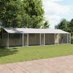 Hondenhok met dak en deuren 8x2x2 m gegalvaniseerd staal, Dieren en Toebehoren, Verzenden, Nieuw