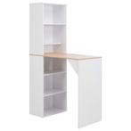 vidaXL Table de bar avec armoire Blanc 115 x 59 x 200 cm, Maison & Meubles, Verzenden, Neuf