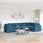 vidaXL Modulaire bank met kussens fluweel blauw, Huis en Inrichting, Verzenden, Nieuw