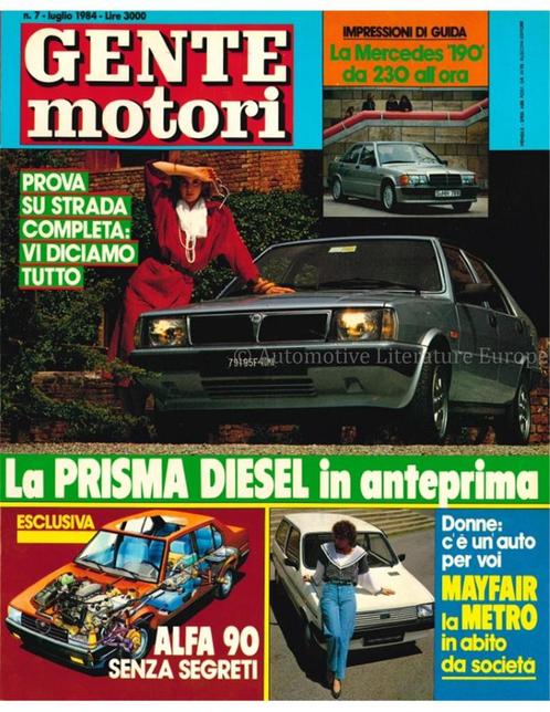 1984 GENTE MOTORI MAGAZINE 07 ITALIAANS, Livres, Autos | Brochures & Magazines