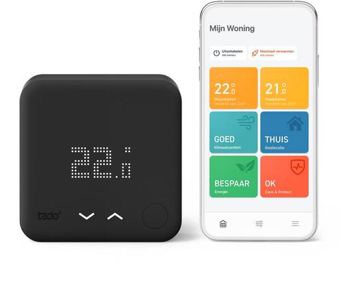 Tado Bedraad Temperatuursensor Zwart Thermostaten, Bricolage & Construction, Thermostats, Envoi