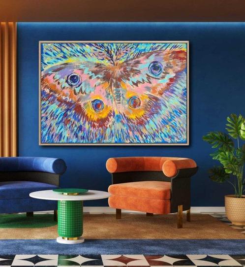 Azi - Round Midnight Butterfly XXL, Antiek en Kunst, Kunst | Schilderijen | Modern