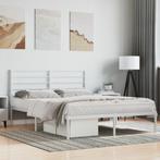 vidaXL Bedframe met hoofdbord metaal wit 140x200 cm, Huis en Inrichting, Slaapkamer | Bedden, Verzenden, Nieuw