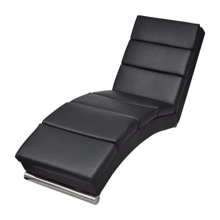 Chaise longue Kunstleer Zwart | Retour Deal | OP = OP, Huis en Inrichting, Zetels | Zetels en Chaises Longues, Nieuw, Verzenden