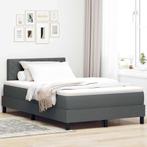 vidaXL Boxspringbed met matras Donkergrijs 120 x 190 cm Stof, Huis en Inrichting, Slaapkamer | Bedden, Verzenden, Nieuw