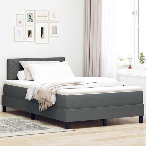 vidaXL Boxspringbed met matras Donkergrijs 120 x 190 cm Stof, Huis en Inrichting, Slaapkamer | Bedden, Nieuw, Verzenden