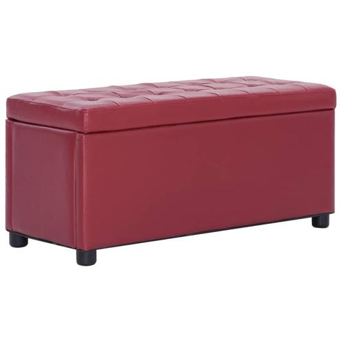 vidaXL Opberghocker 87,5 cm kunstleer wijnrood, Huis en Inrichting, Overige Huis en Inrichting, Nieuw, Verzenden