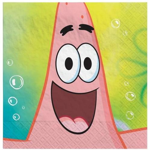 Spongebob Servetten Patrick 33cm 16st, Hobby en Vrije tijd, Feestartikelen, Nieuw, Verzenden
