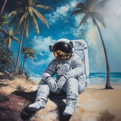 Rudy barret - Astronaute au Repos 1/1 - XL, Antiquités & Art, Art | Peinture | Moderne