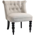 Fauteuil - Retro Comfort - Linnen Bekleding - Beige/Zwart, Ophalen of Verzenden, Nieuw, Stof, Modern
