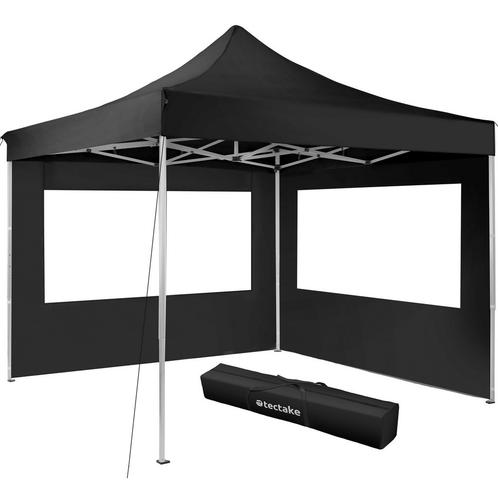 tectake Opvouwbaar tuinpaviljoen 3x3m met 2 zijdelen - zwart, Tuin en Terras, Partytenten, Verzenden