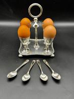 Sheffield SilverPlated Egg Cup Set with Tray & Spoons –