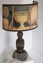 Large Filagree bronze table lamp/shadow Fornasetti fabric -, Antiek en Kunst
