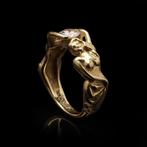 Ring Vintage 18kt gouden Embrace-ring met diamant, c., Handtassen en Accessoires, Ringen, Nieuw