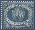 San Marino 1877 - 10 cent. lichtblauw postfris wapenschild**, Gestempeld