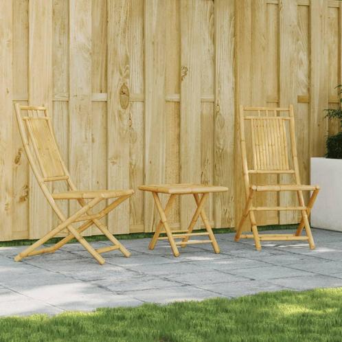 vidaXL 3-delige Bistroset bamboe, Tuin en Terras, Tuinsets en Loungesets, Nieuw, Verzenden