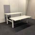 Duo slingerbureau werkplek, 2x 160x80 cm, wit blad - witte