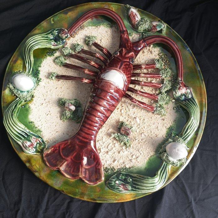 Schotel - Palissy Majolica Lobster Plate Realistic Clams, Antiek en Kunst, Antiek | Glaswerk en Kristal