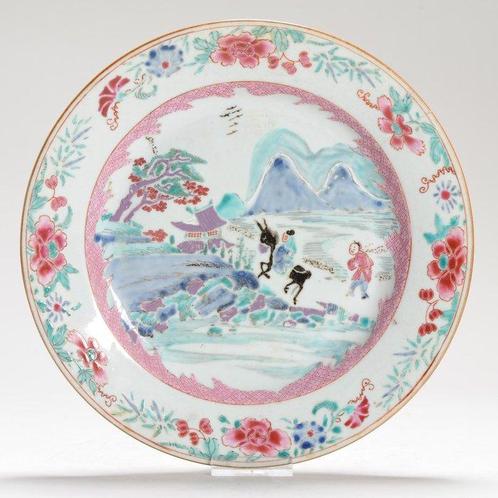 Assiette - Rare Yongzheng Yuan Style landscape - Porcelaine, Antiek en Kunst, Antiek | Overige Antiek