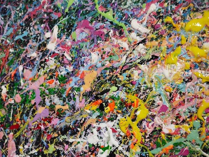 Grzegorz Jacek Olejniczak (XX) - Flowers in the meadow Abst., Antiek en Kunst, Kunst | Schilderijen | Klassiek