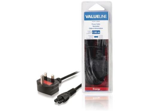Veiling - 4x Valueline stroomkabel UK naar IEC-C5 2m zwart, Doe-het-zelf en Bouw, Elektriciteit en Kabels, Nieuw