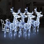 vidaXL Kerstversiering rendieren en slee 240 LEDs acryl, Diversen, Verzenden, Nieuw