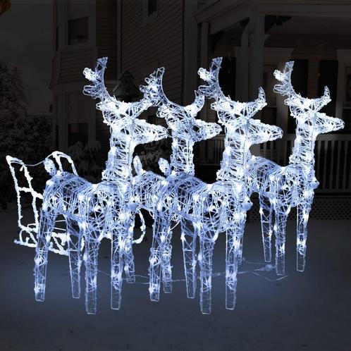 vidaXL Kerstversiering rendieren en slee 240 LEDs acryl, Diversen, Kerst, Nieuw, Verzenden