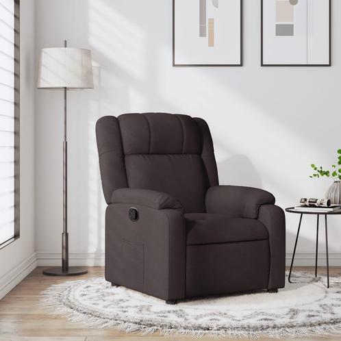 vidaXL Fauteuil verstelbaar stof donkerbruin, Huis en Inrichting, Fauteuils, Nieuw, Verzenden