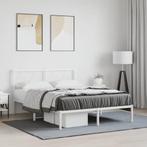 vidaXL Bedframe met hoofdbord metaal wit 140x200 cm, Verzenden, Nieuw
