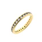 Gouden alliance ring met zirconia (gouden ring, dames ring), Gebruikt, Overige kleuren, Ophalen of Verzenden, 17 tot 18