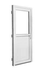 PVC Deur 1/2 glas Basic Plus b90xh204 cm wit L, 80 tot 100 cm, Nieuw, Ophalen of Verzenden, Buitendeur