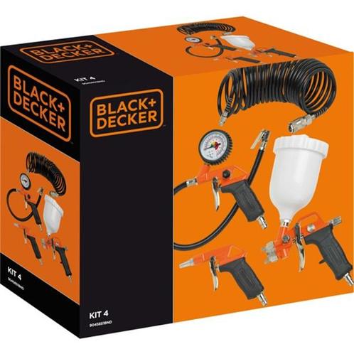 Black + Decker - Luchtgereedschapset 4-delig, Bricolage & Construction, Compresseurs, Envoi