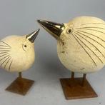 Ewa Budzowska - NO RESERVE- 2 big birds -with 24carat gold)