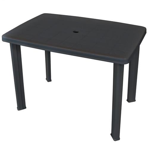 vidaXL Tuintafel 101x68x72 cm kunststof antraciet, Tuin en Terras, Tuintafels, Nieuw, Verzenden