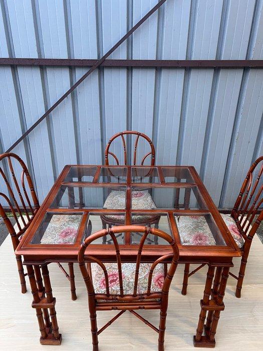 Attr. Giorgetti - Eettafel (5) - Hout, Glas, Antiek en Kunst, Kunst | Designobjecten